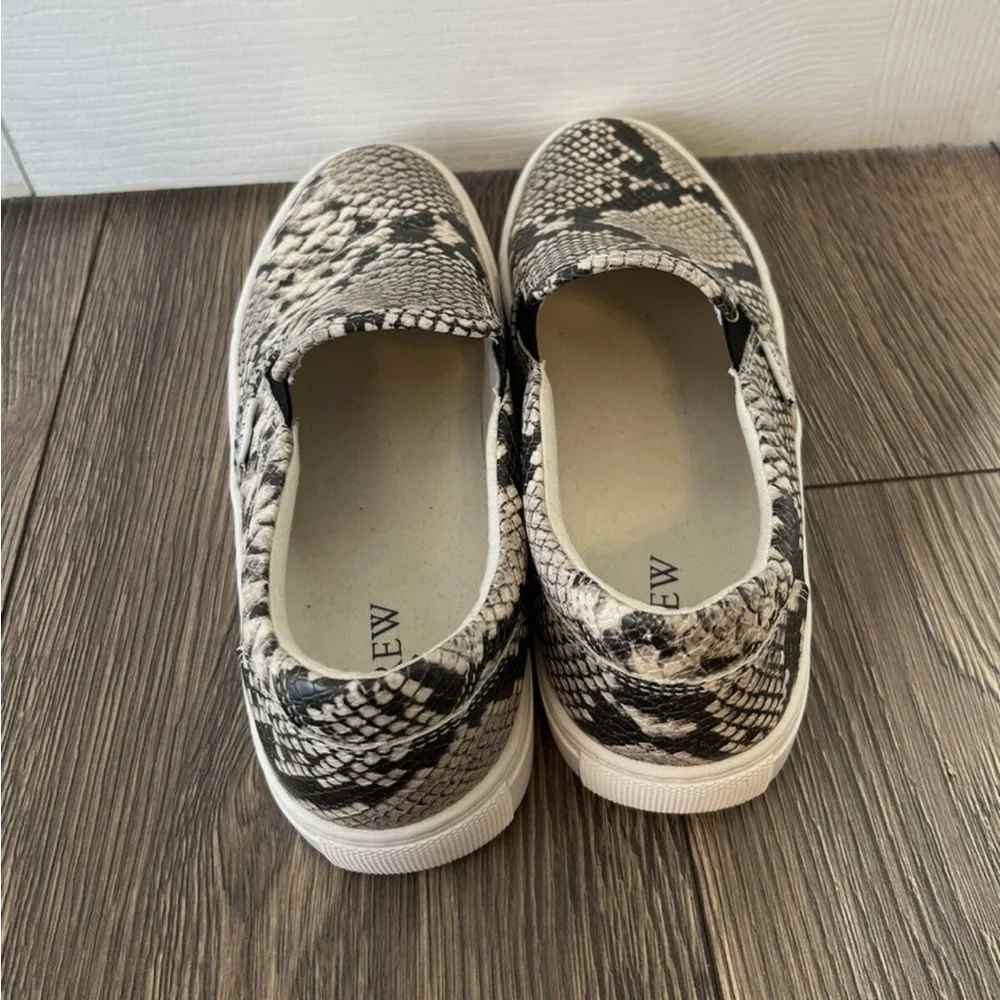 J. CREW Roadtrip Snakeskin-Embossed Slip-On Sneakers